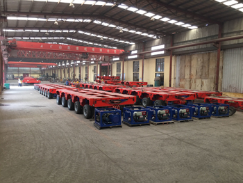 Treler Semi Tugas Berat Modular Berbilang Gandar Hidraulik Hydraulic Multi Axle Modular Heavy Duty Semi Trailer